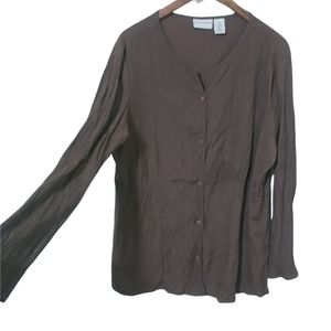 Jaclyn Smith 1X Chocolate Brown Tunic Top Plus